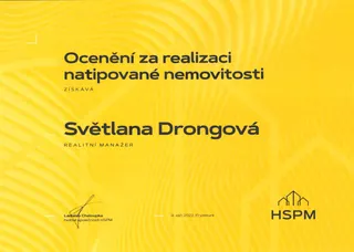 Ocenění za realizaci natipované nemovitosti – HSPM, 2022