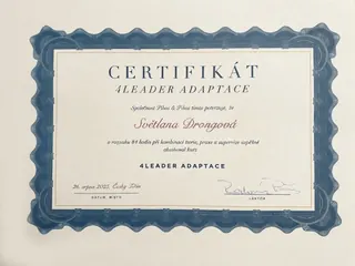 Certifikát 4leader adaptace (84 hodin) – Píňos & Píňos, 2025